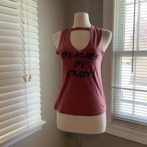 Bella Canvas Women's Tank Top - Mauve with Black Print